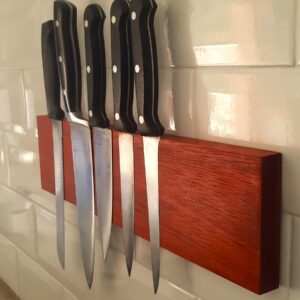 Suporte Magnético para Facas em Madeira Maciça